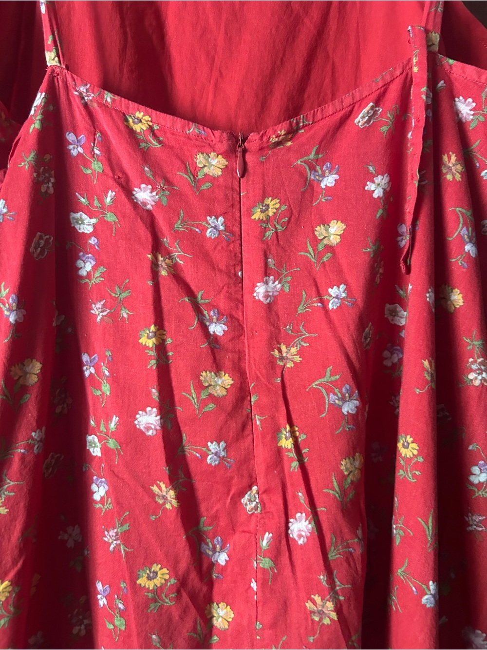 Christy Dawn High Neck Red Floral Midi Dress - Picture 4 of 6